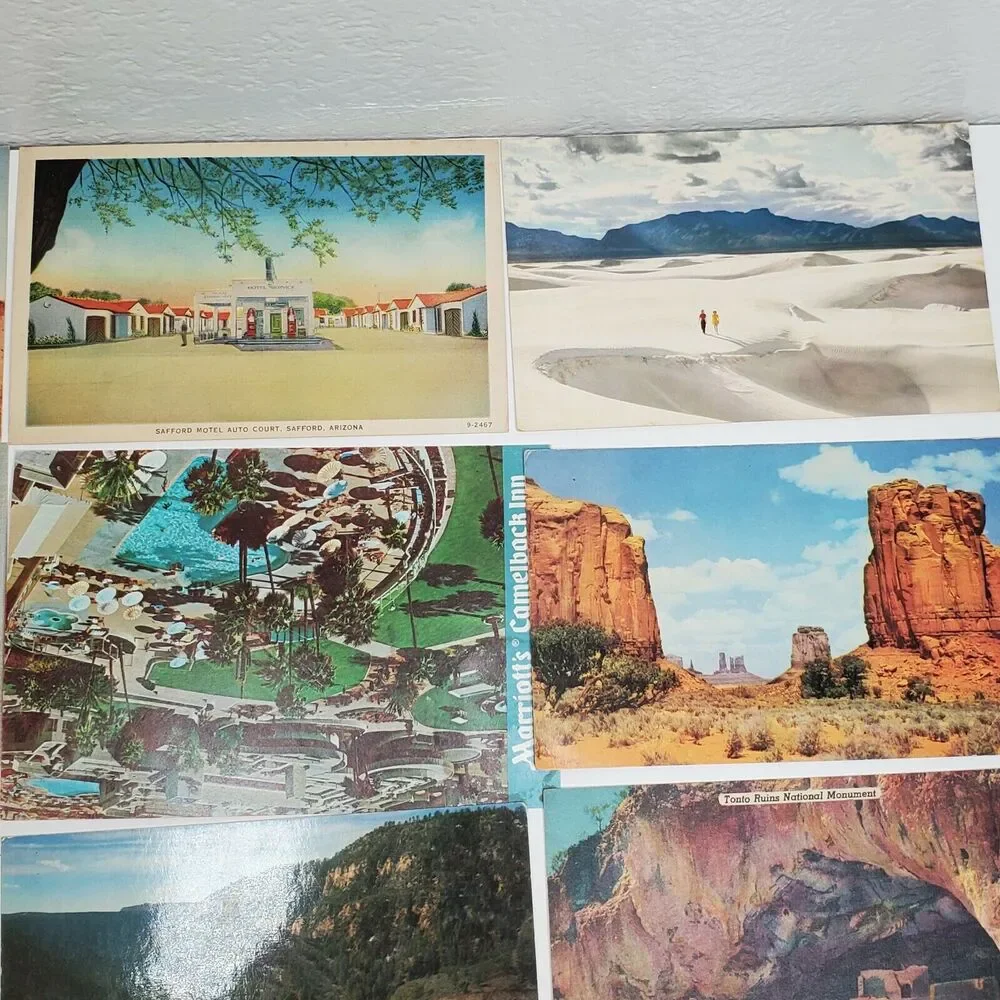 18 Arizona Post Card Lot Cool Springs Cabins Tasty Foods Safford Motel Scenic